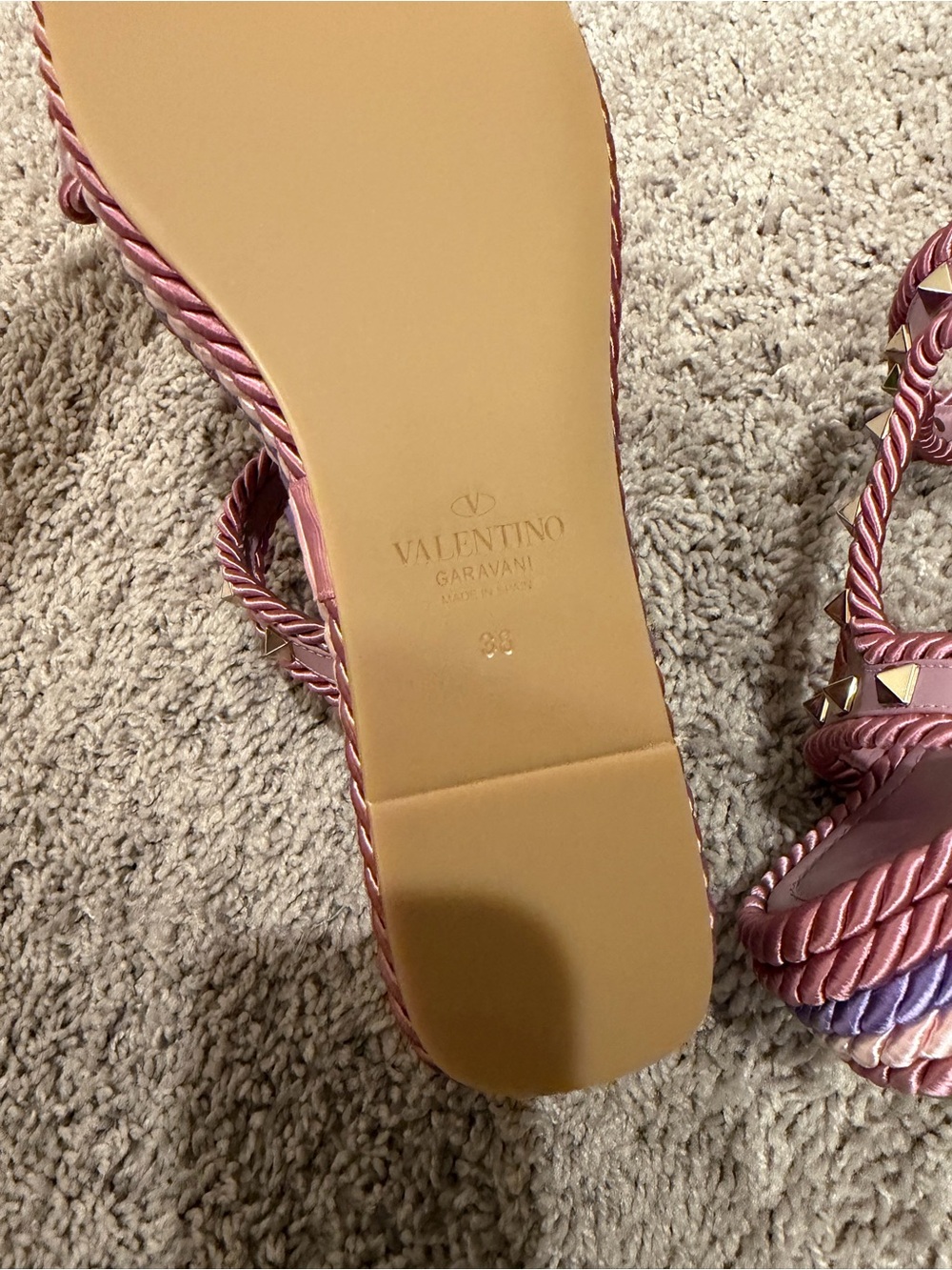 Valentino GaravaniWomen's Rockstud Espadrille Platform Slides Sz 38 - Picture 6 of 8